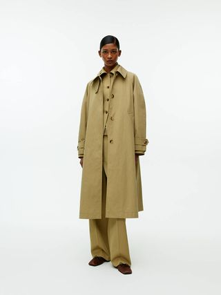 Cotton Blend Trench Coat 