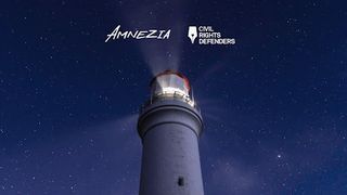 Lighthouse in the night, with Amnezia VPN and Digital Rights Defenders logos on top