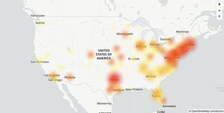 Down Detector outage map for Hulu