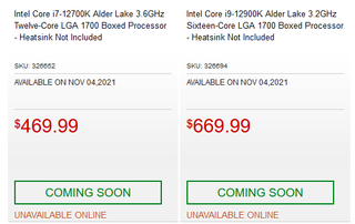 Intel Alder Lake Pricing