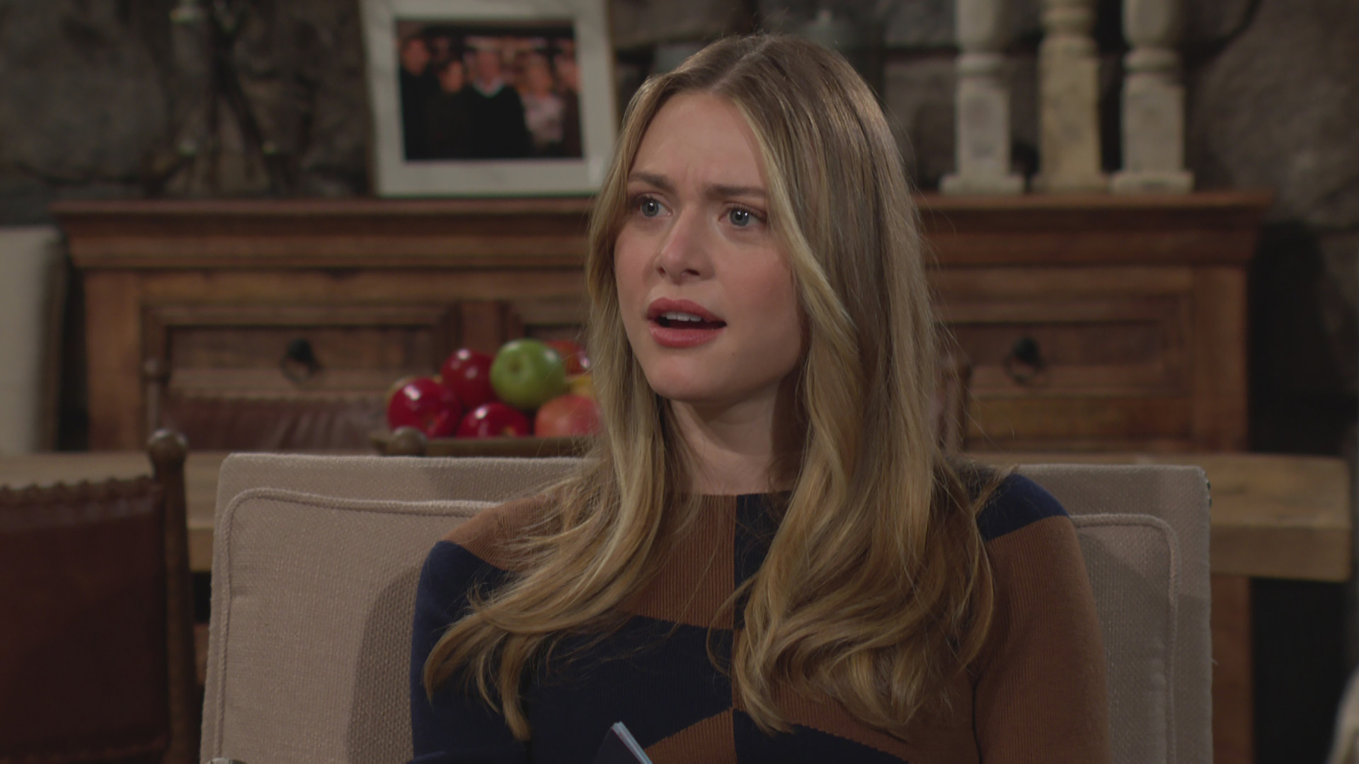 Hayley Erin as Claire surprised in The Young and the Restless