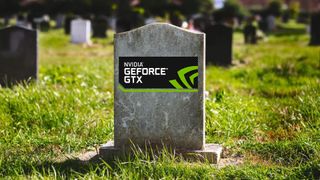 Gravestone with Nvidia GeForce GTX logo on front