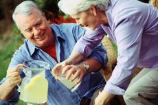 Couple having lemonade