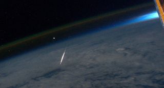 NASA astronaut Ron Garan took this photograph during the Perseid meteor shower on Aug. 13, 2011 from the International Space Station.