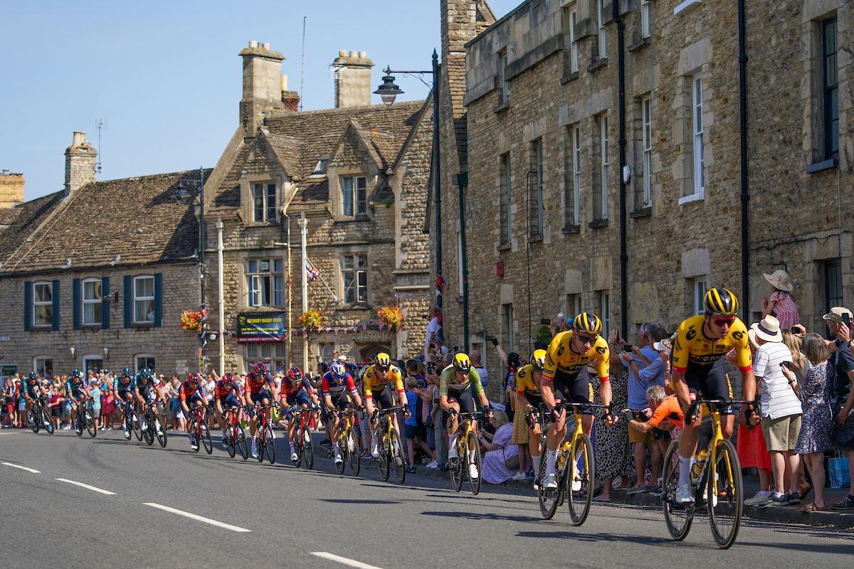 Picture by Zac Williams/SWpix.com - 09/09/2023 - Cycling - 2023 Tour of Britain - Stage 7: Tewkesbury to Gloucester (170.9km) - The Peloton Lead by in the breakaway