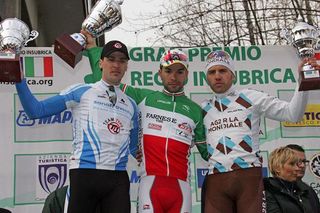 GP Regio Insubrica top three: Jure Kocjan (Team Type 1 - Sanofi Aventis), Giovanni Visconti (Farnese Vini - Neri Sottoli) and Rinaldo Nocentini (AG2R La Mondiale)