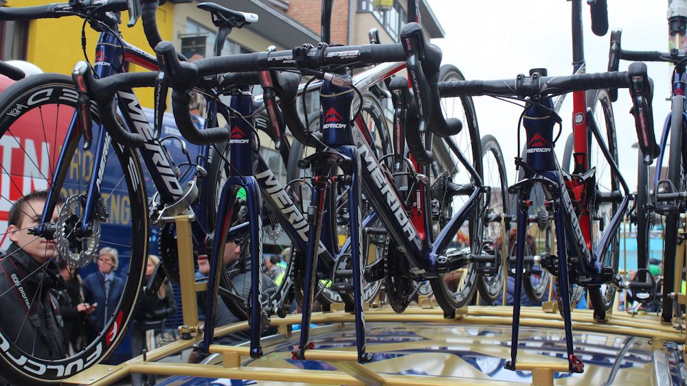 Only one rider on the Bahrain-Merida team rode Scheldeprijs with regular rim brakes