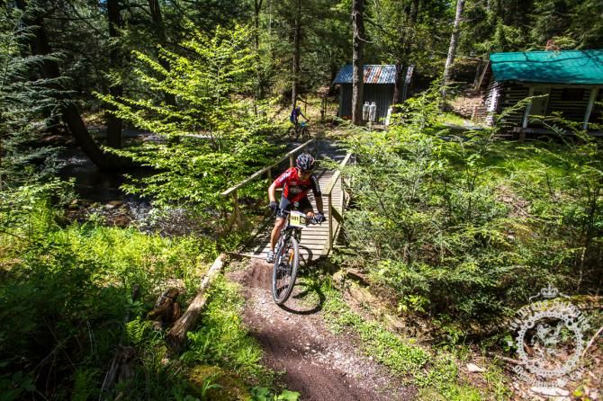 Robert Souter enters the trail along the creek b ed.