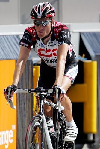 Dave Zabriskie (CSC) rolls in looking not too happy.
