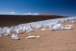 This photo of penitentes, ice formations formed in high-altitude regions, was taken in December 2005 along the Chajnantor plain in Chile.