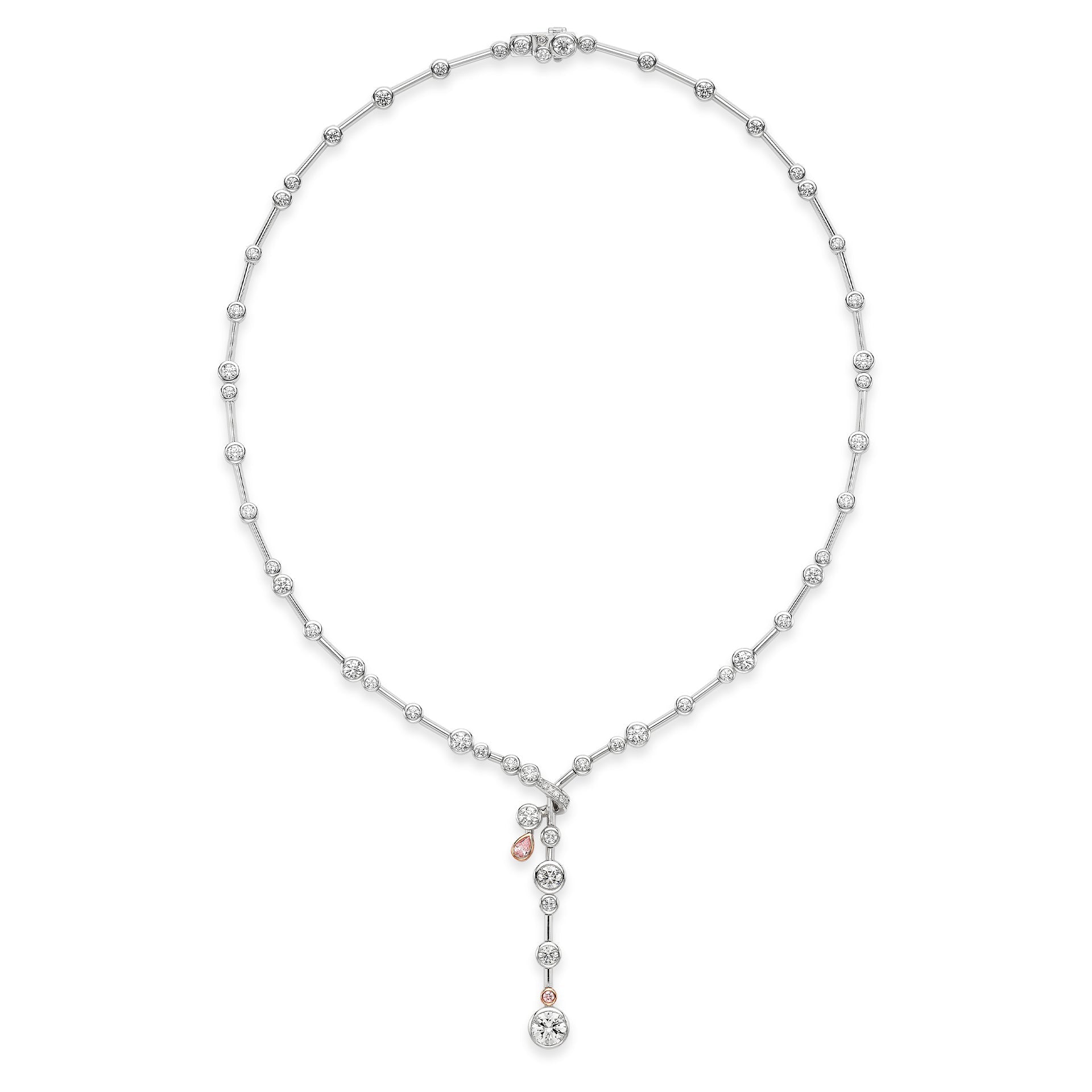 Raindance 25 Pink and White Diamond Platinum Necklace