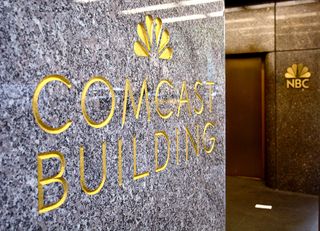 Comcast signage at 30 Rock in New York 