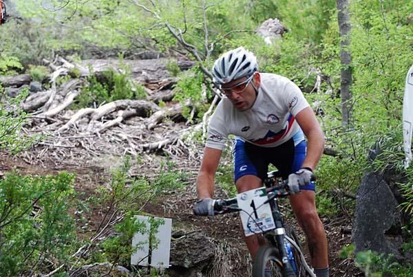 Cristobal Silva races downhill.