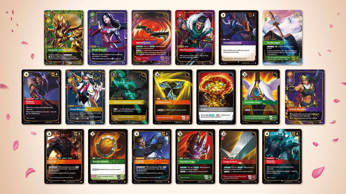 Spiritforged cards in a collage