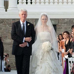 bill clinton walking chelsea clinton down the aisle at wedding