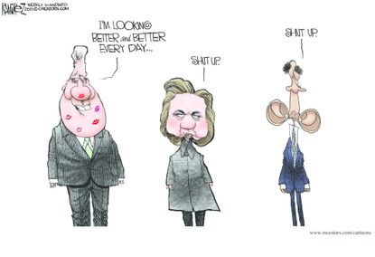 Political cartoon U.S. Clinton Obama