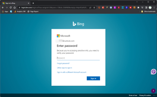 Screenshots of Bing homepage in Microsoft Edge browser