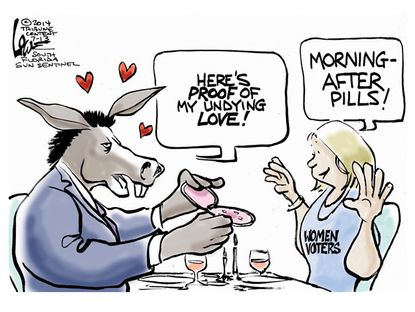 Political cartoon birth control Democrats