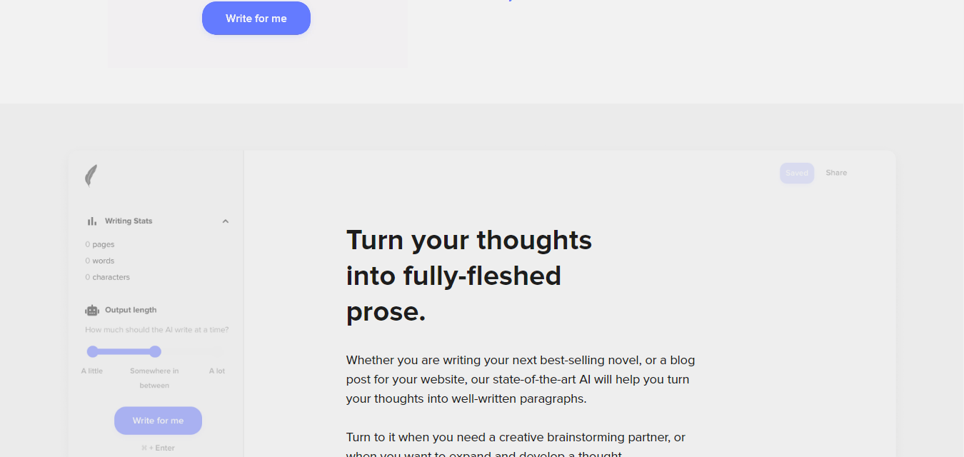 Website screenshot for ShortlyAI
