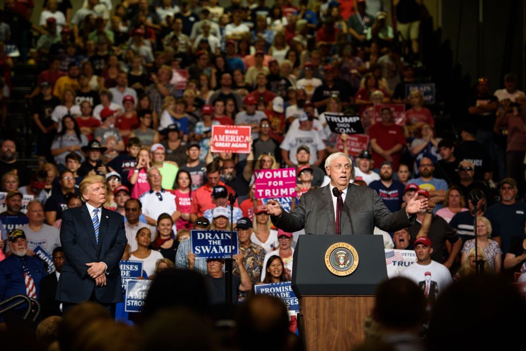 West Virginia Gov. Jim Justice introduces Donald Trump.