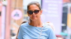 Katie Holmes recently stepped out with the best straw bag 