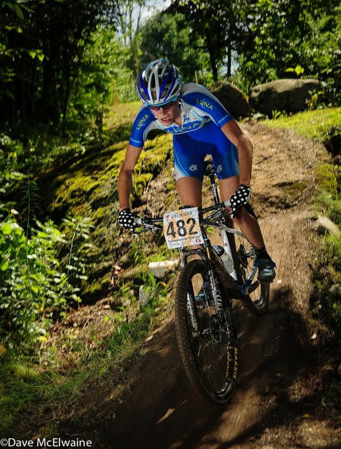 Young Maghalie Rochette (Luna Pro Team) riding in the top 10