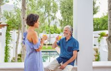 A mature wealthy couple relaxing.