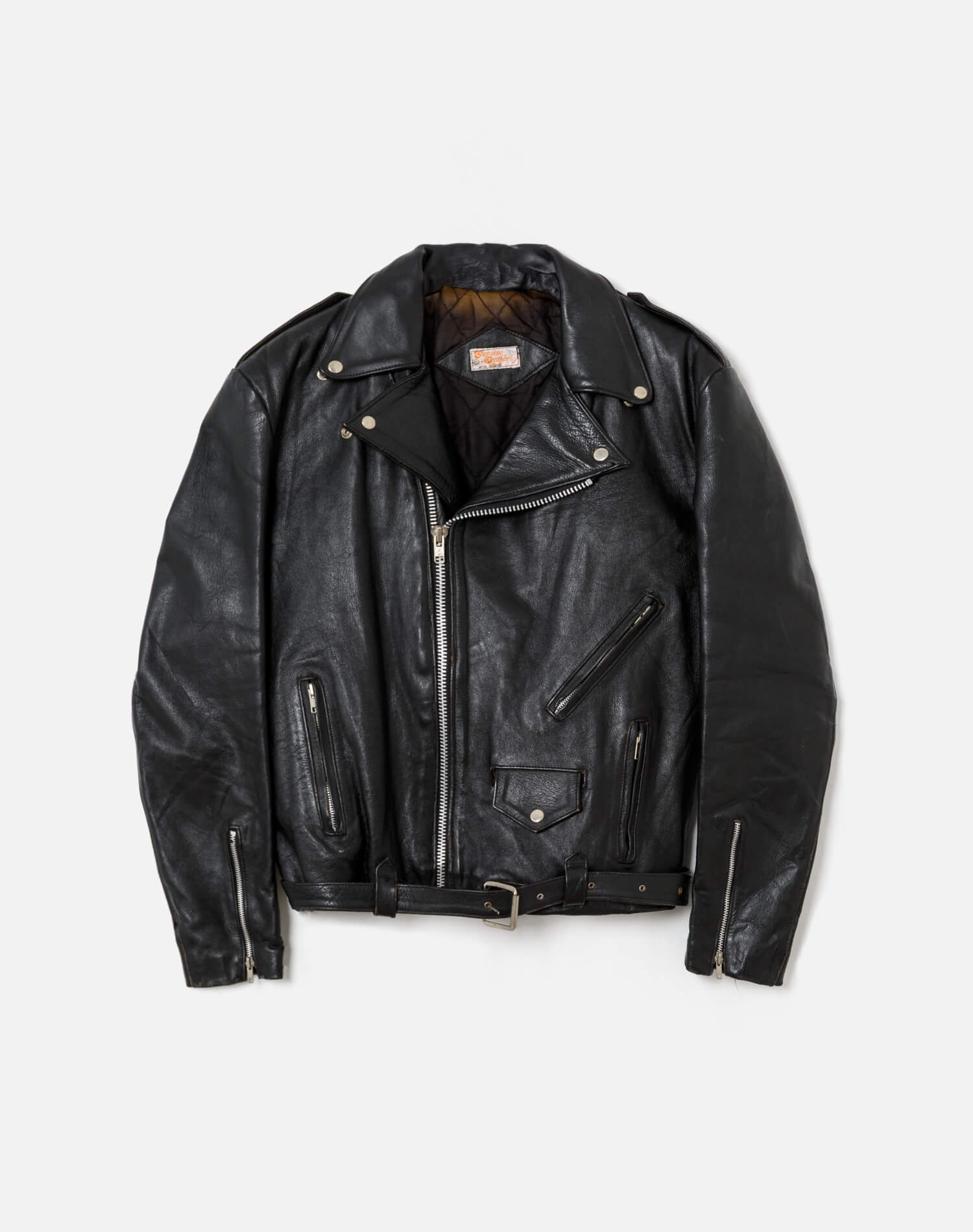 80s Leather Moto Jacket -#43