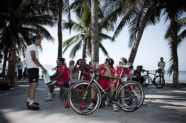 Drapac Professional Cycling relax before the final stage in Sanya.