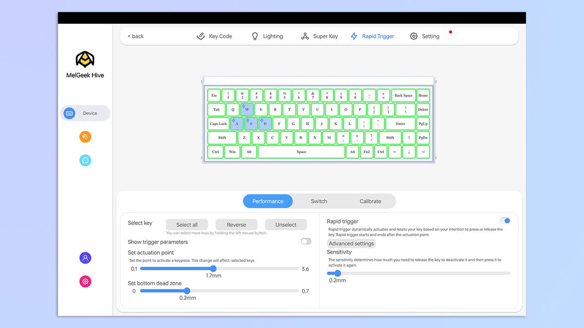 A screenshot of web-based MelGeek Hive open on a MacBook