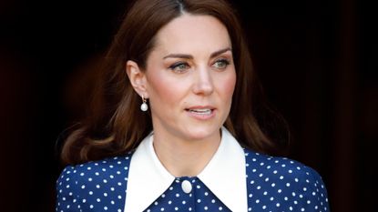 BLETCHLEY, UNITED KINGDOM - MAY 14: (EMBARGOED FOR PUBLICATION IN UK NEWSPAPERS UNTIL 24 HOURS AFTER CREATE DATE AND TIME) Catherine, Duchess of Cambridge visits the 'D-Day: Interception, Intelligence, Invasion' exhibition at Bletchley Park on May 14, 2019 in Bletchley, England. The D-Day exhibition marks the 75th anniversary of the D-Day landings. (Photo by Max Mumby/Indigo/Getty Images)