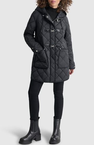 Water Resistant Hooded Quilted Jacket