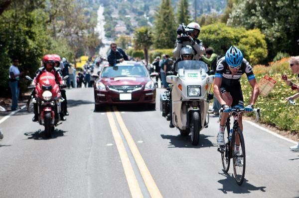 Ryder Hesjedal (Garmin-Cervelo) was the first one to make it to the Sierra Road climb today.