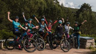 Female mountain bike riders promoting the Limitlass MTB festival