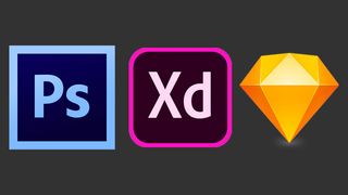 Photoshop, Adobe XD and Sketch logos