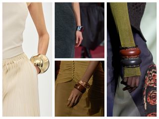 Bangle bracelets at Alaïa, Gabriela Hearst, Saint Laurent, and Fendi