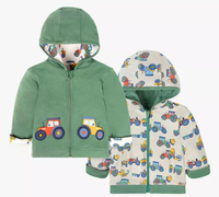 JoJo Maman Bébé Tractor Appliqué Reversible Hoodie, £26.00 | John Lewis