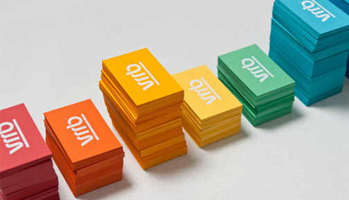 You can't miss Vrrb's colourful business cards