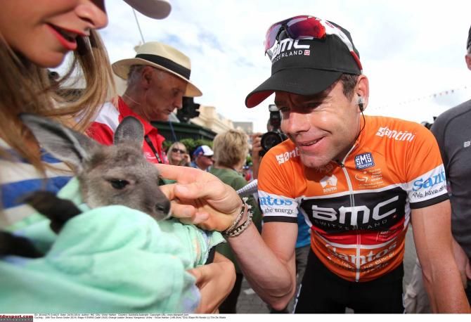 Cadel Evans (BMC) before the start of stage 4 of the Tour Down Under.