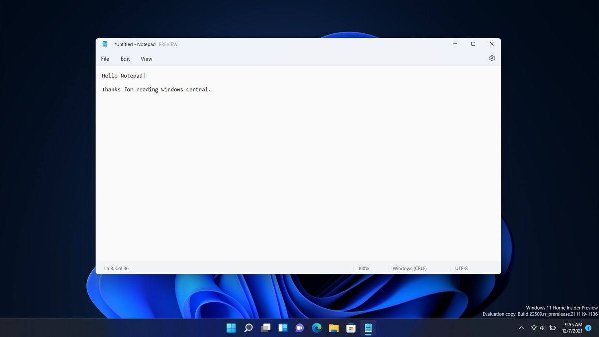 Notepad Windows 11 Light
