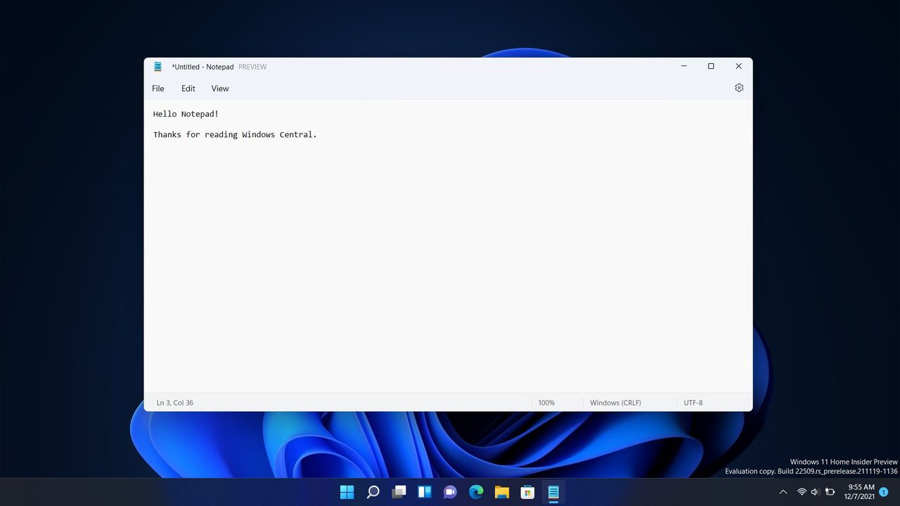 Notepad Windows 11 Light