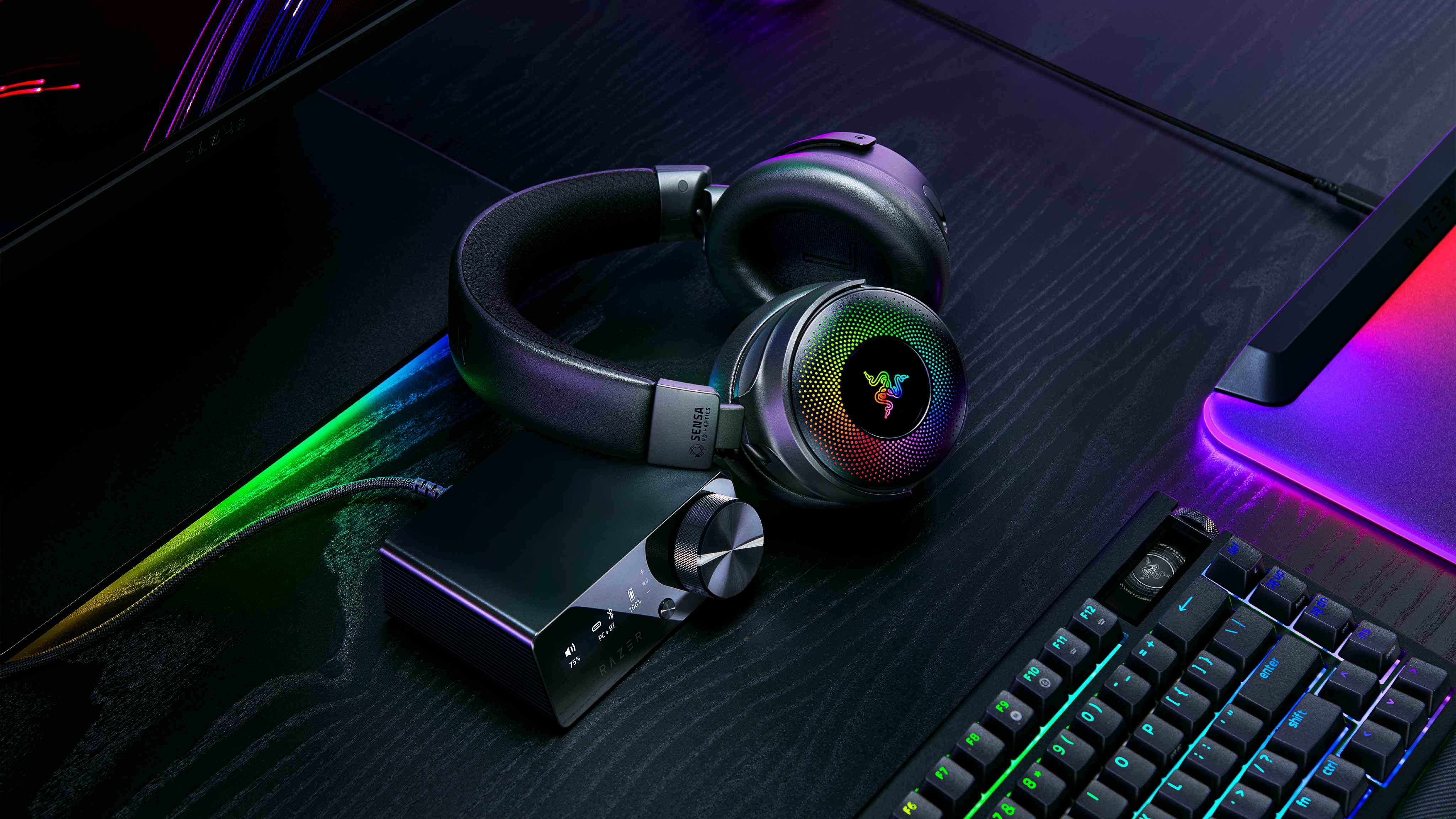 Image of the Razer Kraken V4 Pro wireless PC gaming headset.