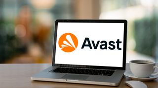 The Avast logo on a laptop screen