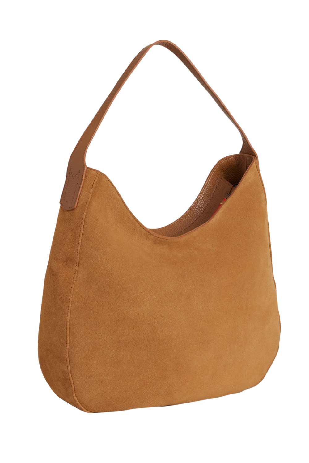 Suede Hobo Bag-Tan