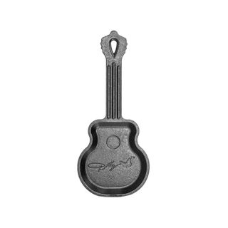 Lodge 4.5 Inch Dolly Parton Mini Rockstar Cast Iron Guitar Skillet - Hand Wash Only Collector’s Piece - Cast Iron Skillet for Single Serve or Decorative Use