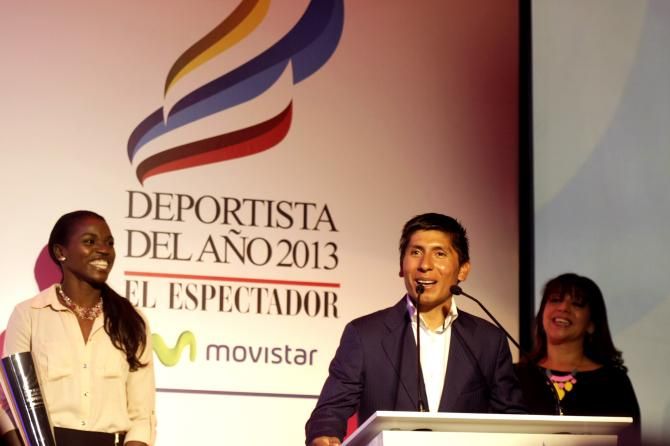 Quintana at the award ceremony in Bogota