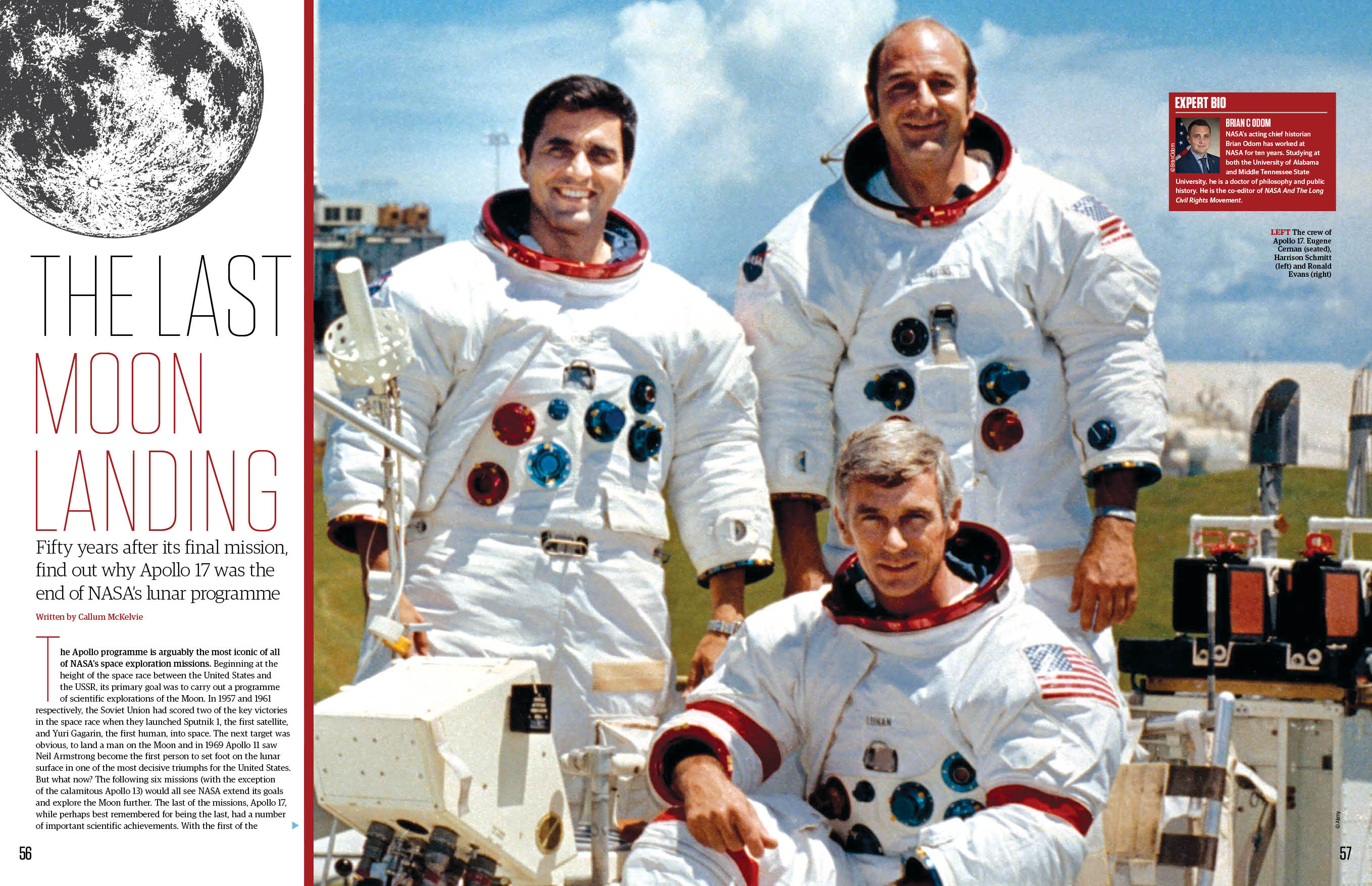 The last Moon landing feature spread, All About History 124