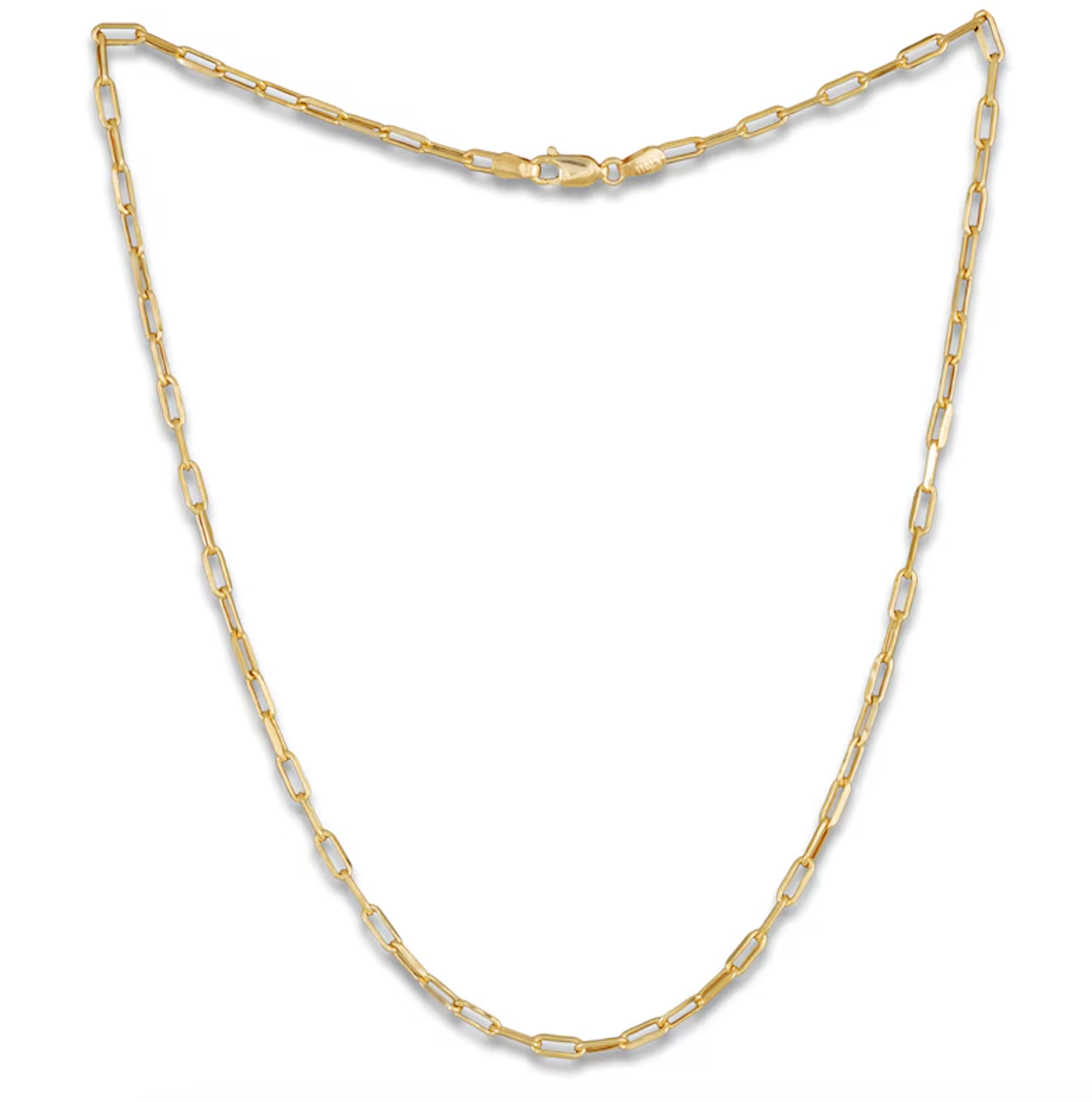 Jared Jewelers , Diamond-Cut Paperclip Chain Necklace 2.35mm Hollow 10K Yellow Gold 18&quot;