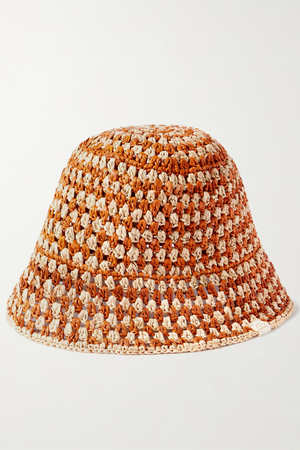 LOEFFLER RANDALL Jocelyn Checked Raffia Bucket Hat