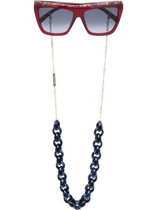Square-Frame Chain Sunglasses